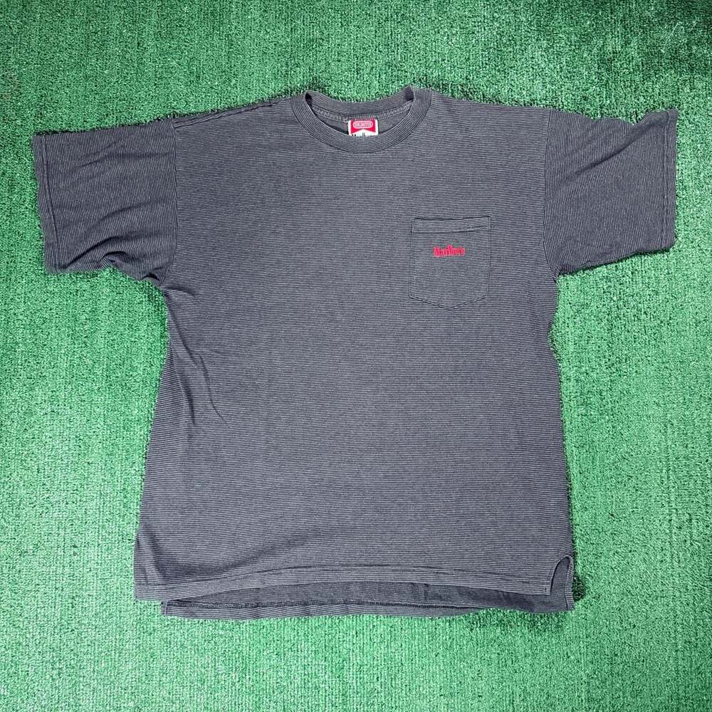 Vintage Marlboro Unlimited Pocket T-Shirt Gray Stripe XL